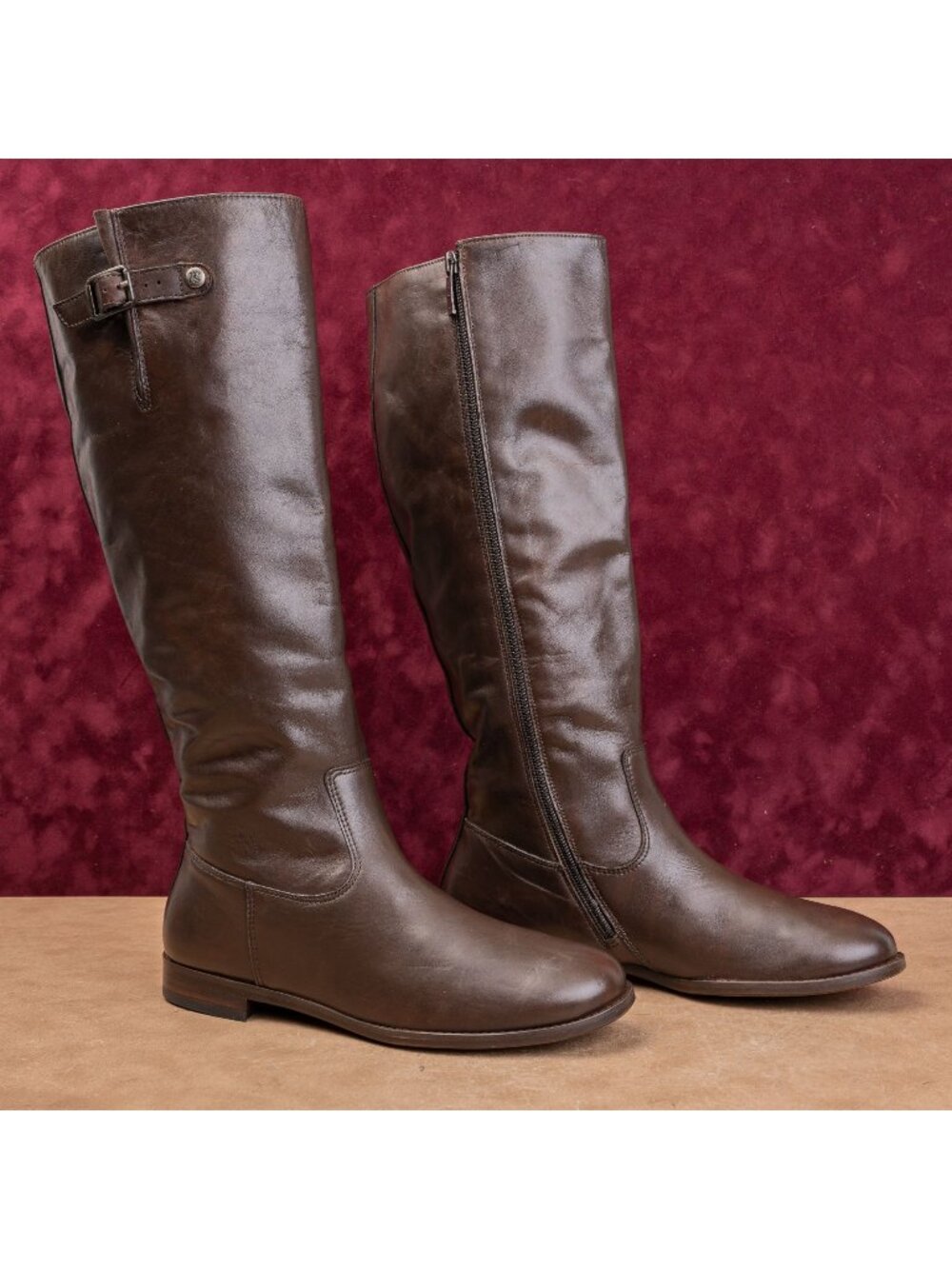 Paul Green Women Vintage Y2K Brown Leather Equestrian Riding Boots 8.5US AUS 6